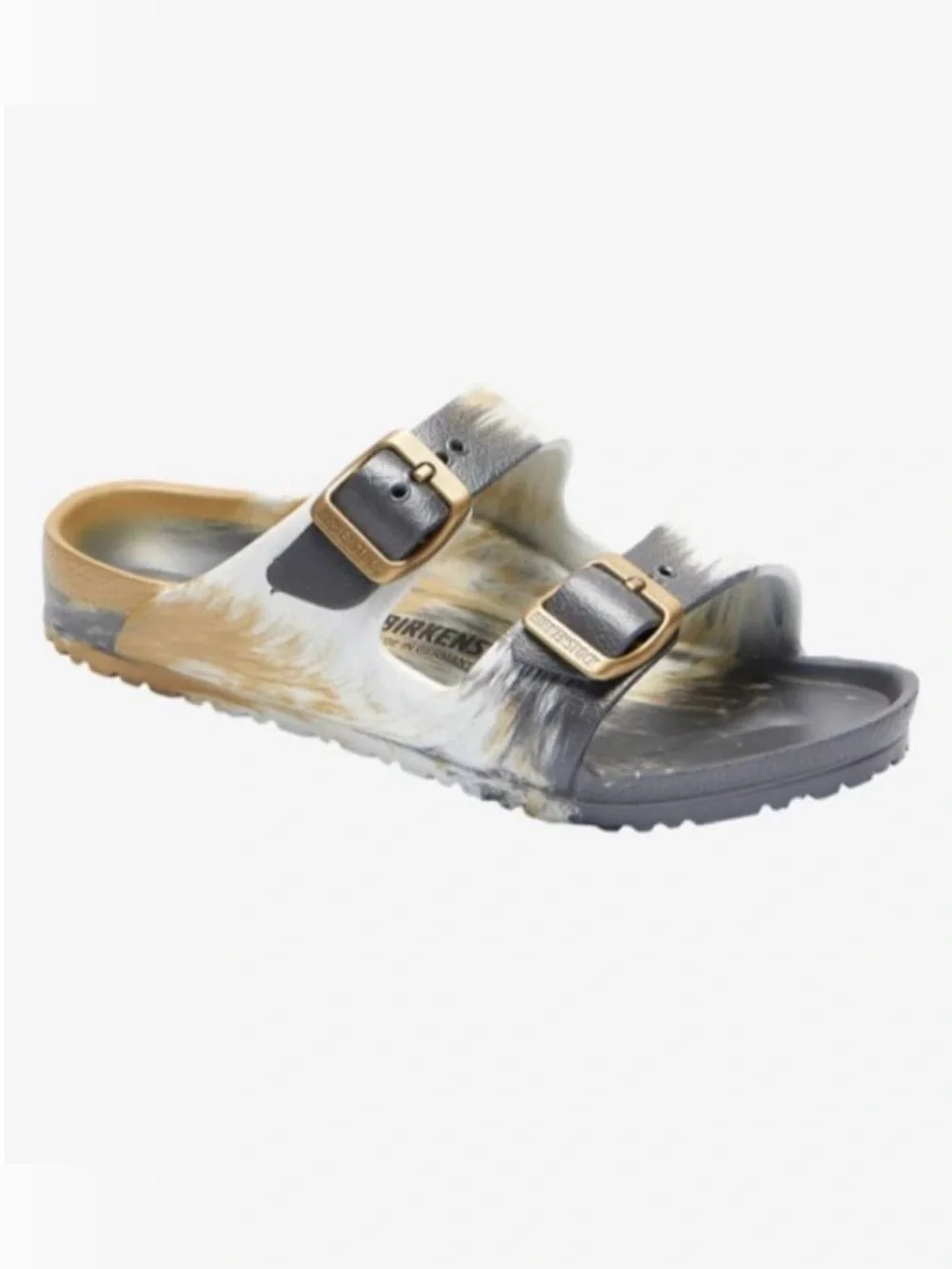 Birkenstock Arizona EVA Kids Size 31 EU Two-Strap Slide Sandal in Metallic Gold